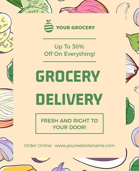 Frame Grocery Delivery Flyer Template