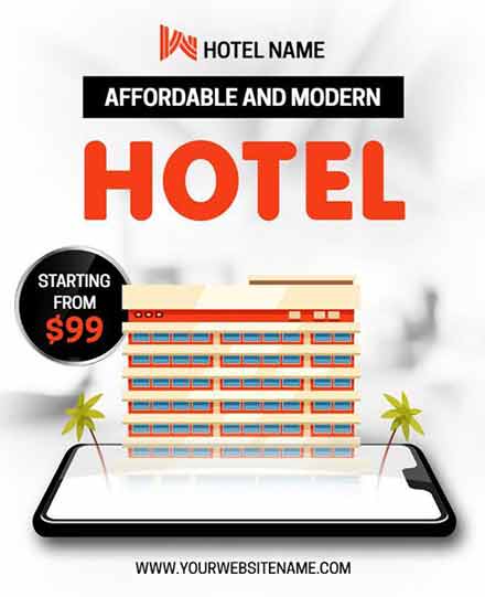 Vector Affordable and Modern Hotel Flyer Template