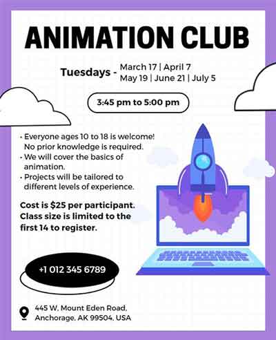 Frame Animation Club Flyer Template