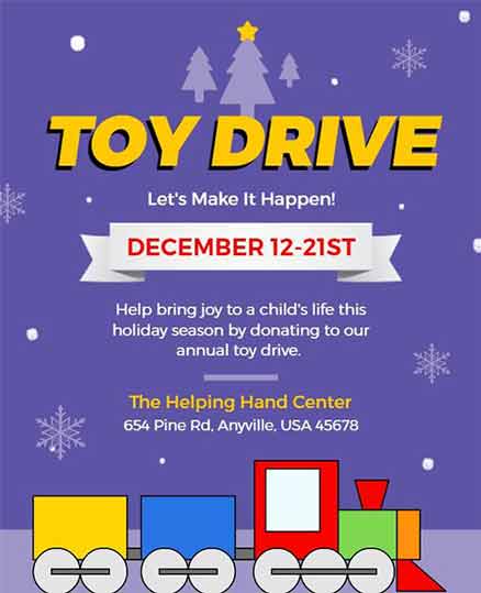Creative Annual Toy Drive Flyer Template