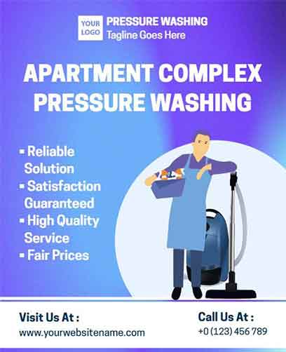 Gradient Apartment Complex Pressure Washing Flyer Template