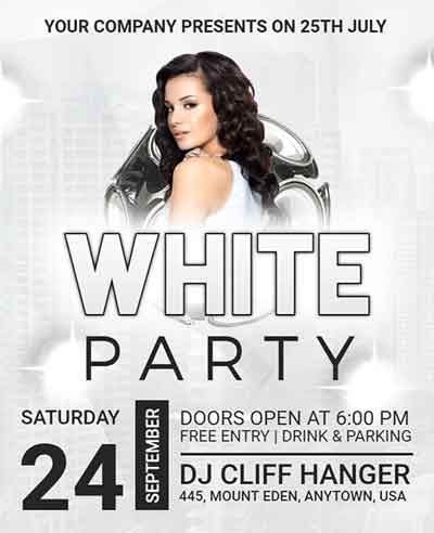 Artistic Girls White Party Flyer Template