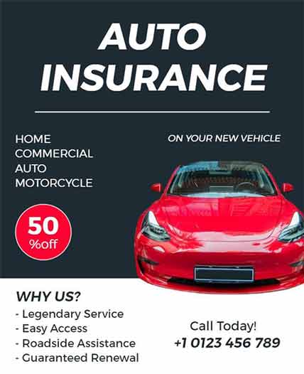 Vector Auto Insurance Flyer Template
