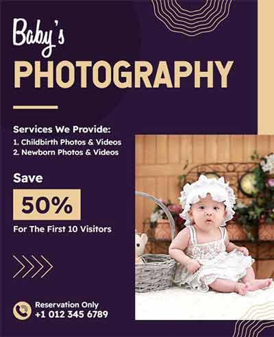 Elegant Baby's Photography Flyer Template