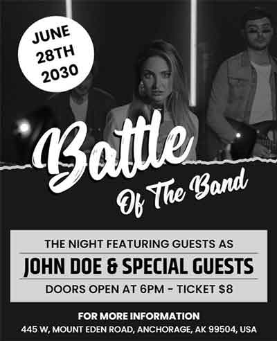 Realistic Battle  of the Band Flyer Template