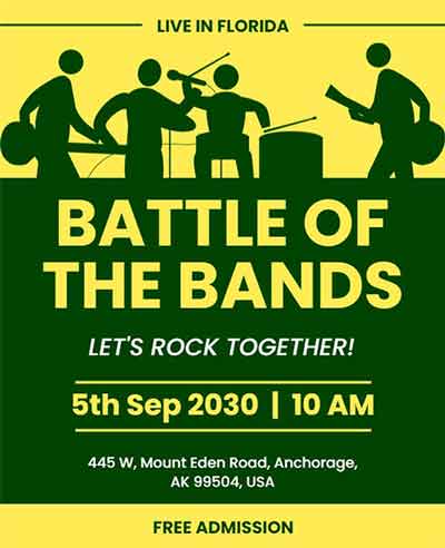 Illustrative Battle of the Bands Flyer Template