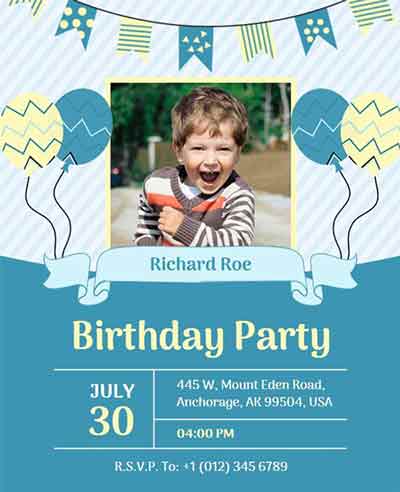 Modern Birthday Party Flyer Template