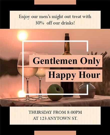 Elegant Happy Hour Flyer Template