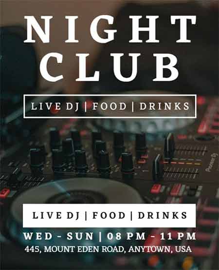 Bold Typography Night Club Flyer Template