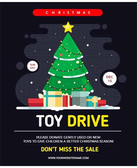 Modern Christmas Toy Drive Flyer Template