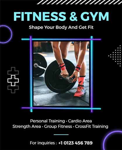 Gradient Fitness Gym Flyer Template