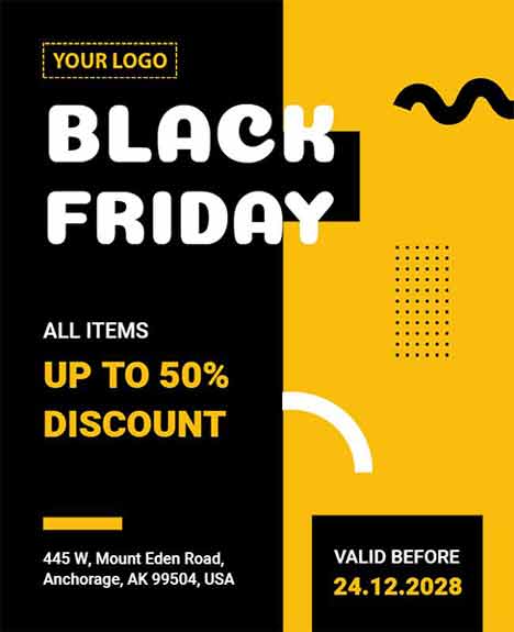 Geometric Black Friday Discount Flyer Template