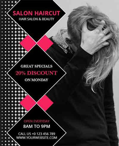 Abstract Hair Salon Flyer Template
