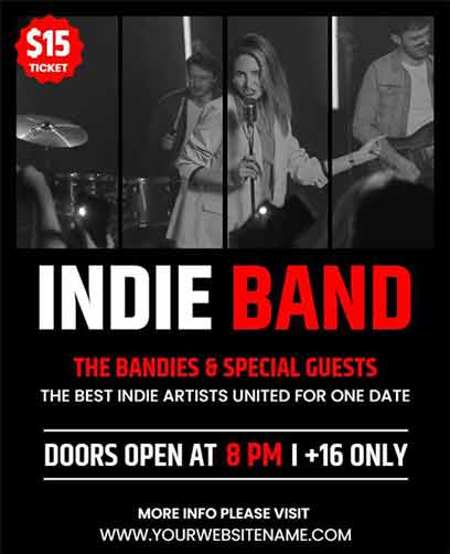 Grunge Indie Band Flyer Template