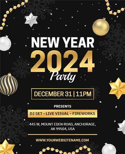 Stylish New Year Party Flyer Template