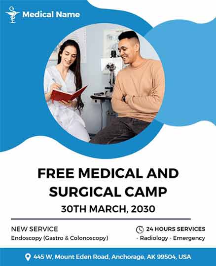 Abstract Free Medical Surgery Camp Flyer Template