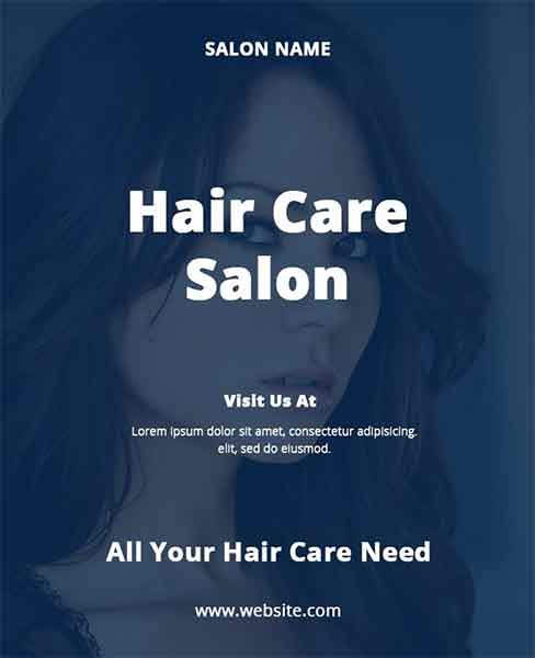 Bold Typography Hair Care Salon Flyer Template