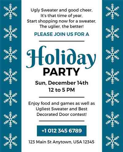 Artistic Holiday Party Flyer Template