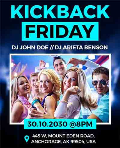 Photo Frame Kickback Friday Flyer Template