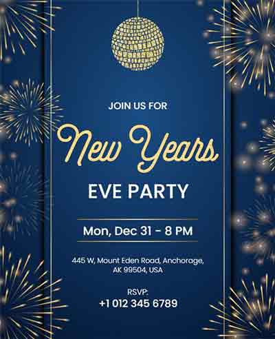 Vintage New Year Eve Party Flyer Template