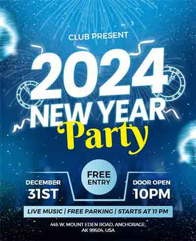Modern New Year Party Flyer Template