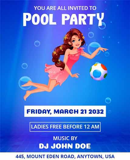 Gradient Pool Party Flyer Template