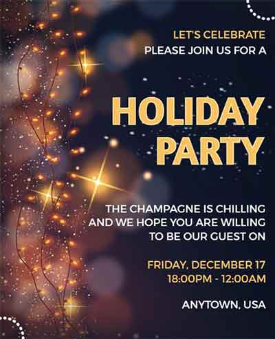 Realistic Holiday Party Flyer Template