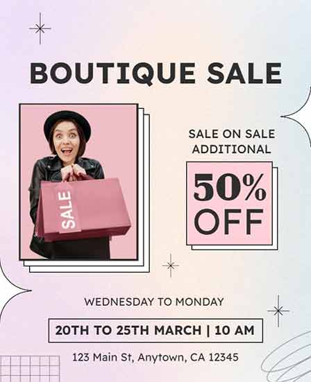 Gradient Boutique Sale Flyer Template