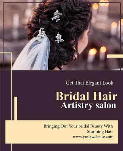 Abstract Bridal Hair Salon Flyer Template
