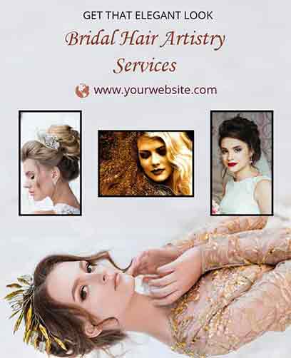 Vintage Bridal Hair Salon Flyer Template