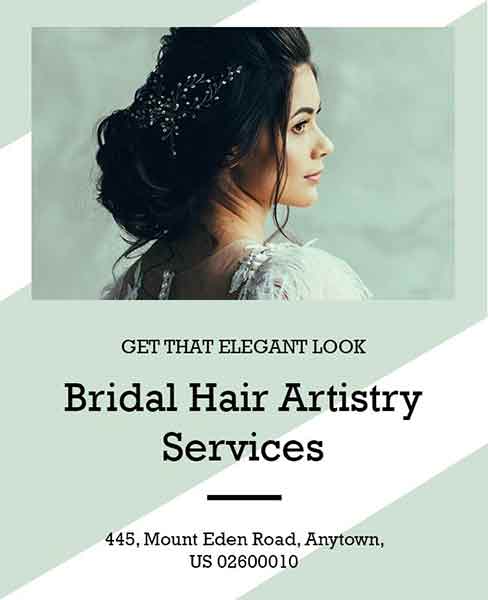 Minimal Bridal Hair Services Salon Flyer Template
