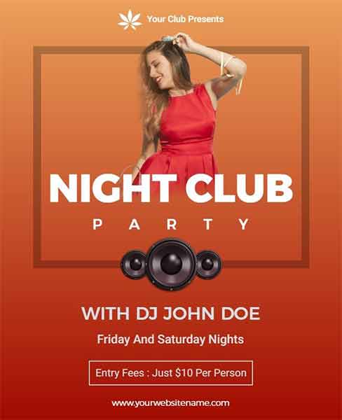 Bold Typography Night Club Party Flyer Template