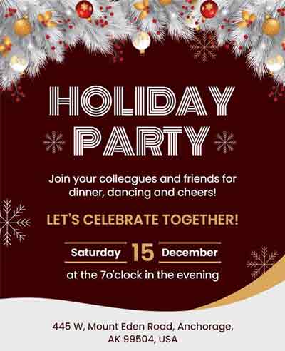 Elegant Holiday Party Flyer Template