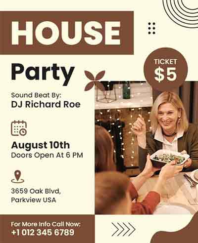 Abstract House Party Flyer Template
