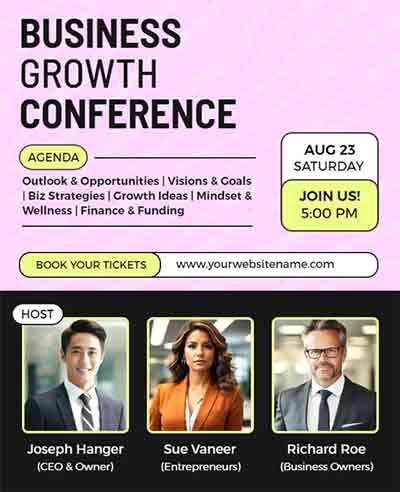 Retro Business Growth Conference Flyer Template