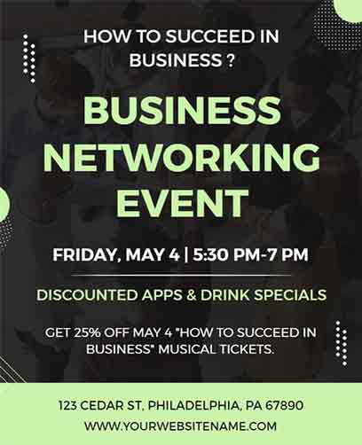 Neon Business Networking Event Flyer Template