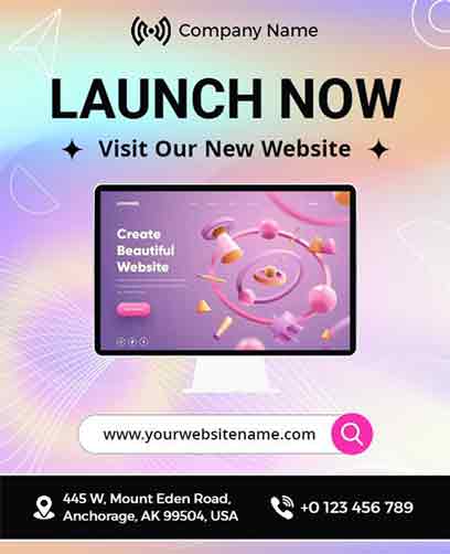 Gradient Business Website Launch Flyer Template
