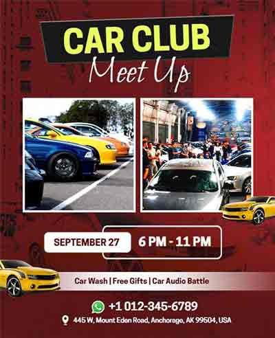Gradient Car Club Meet-Up Event Flyer Template