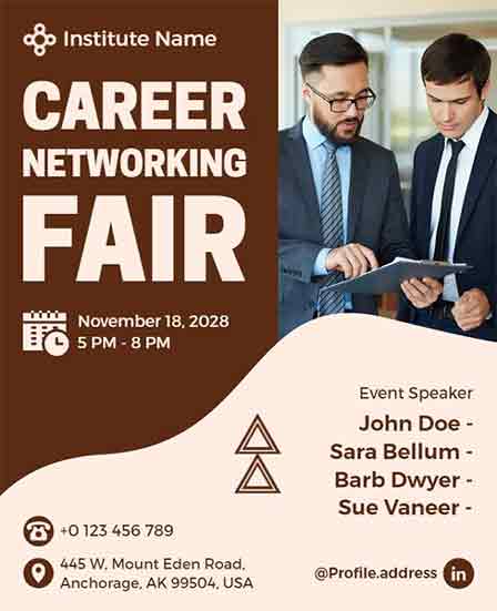 Stylish Career Fair Networking Flyer Template