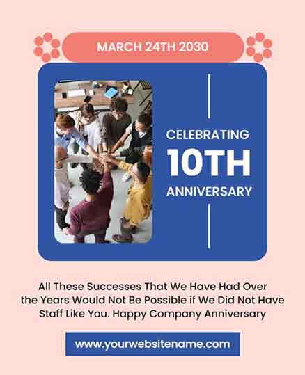 Pastel Celebrating 10th Company Anniversary Flyer Template