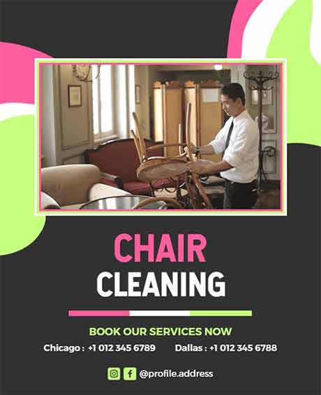 Neon Chair Cleaning Flyer Template