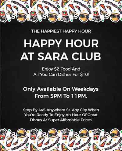 Chalkboard Happy Hour Flyer Template
