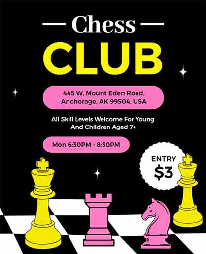 Modern Chess Club Flyer Template