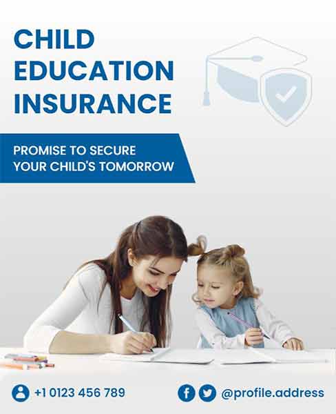 Simple Child Education Insurance Flyer Template