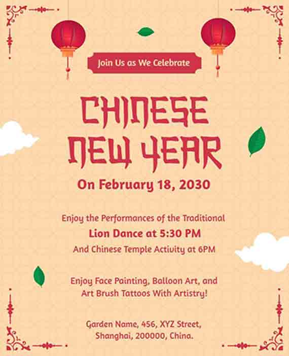 Stylish Chinese New Year Event Flyer Template