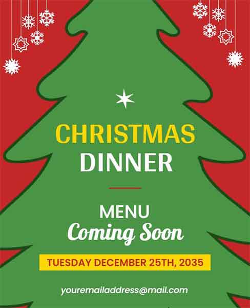Minimal Christmas Dinner Flyer Template
