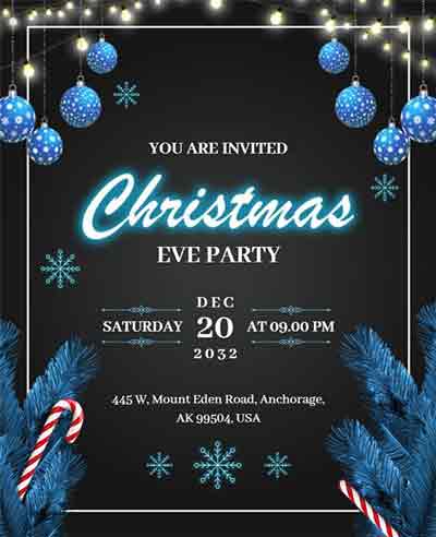 Vintage Christmas Eve Party Flyer Template
