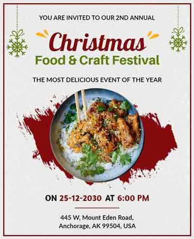 Frame Christmas Food and Craft Flyer Template