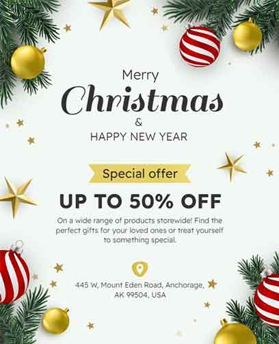 Artistic Christmas Offer Flyer Template