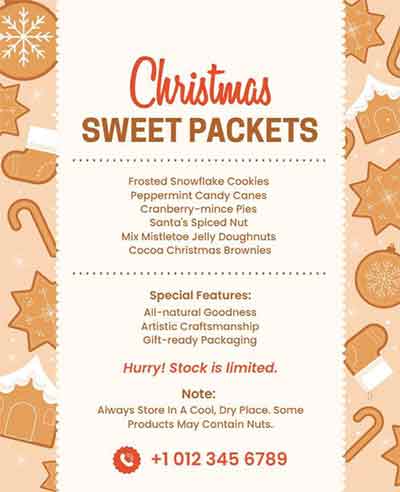 Abstract Christmas Sweet Packets Flyer Template